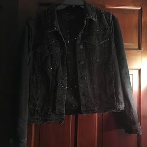 Black distressed jean jacket
